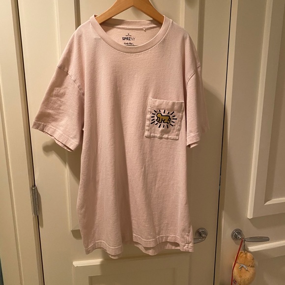SPRZ NY pink tee shirt by Keith Haring - Picture 1 of 5